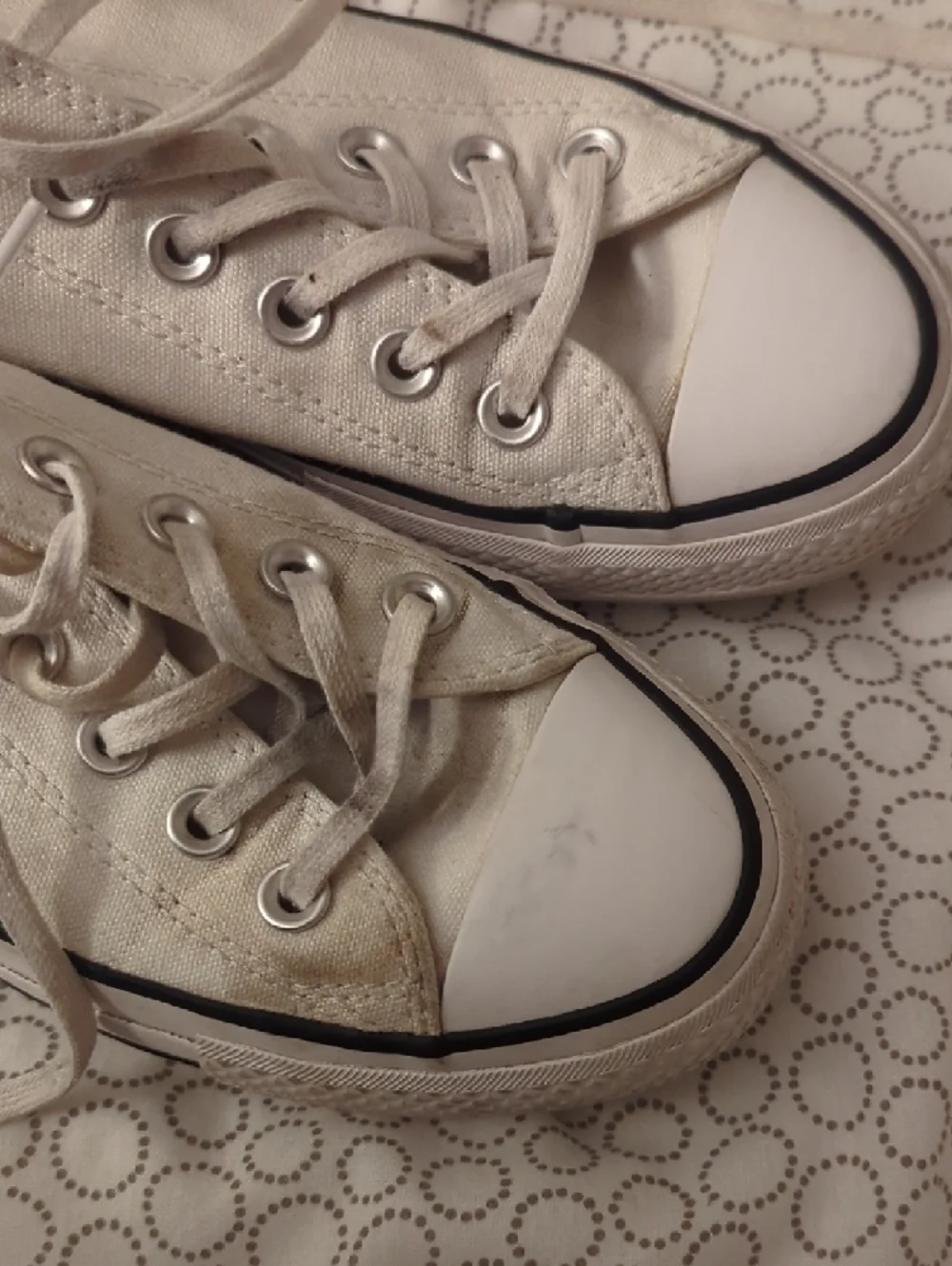 Converse Low-Top Canvas Sneakers in White with Black Logo